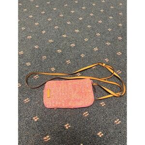 VERA BRADLEY Pink All Over Print Cherry Straw Crossbody Shoulder Bag Purse Adjus